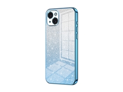 Capa Para Iphone 15 Plus - Glitter Degradê - Acabamento Eletroplaqueado