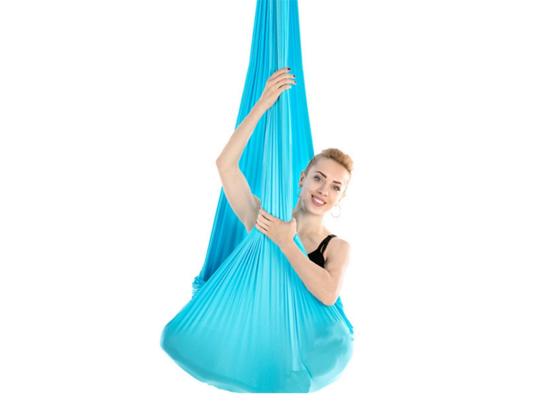 Cama De Aço Para Yoga Aéreo Durável Elástica 2.8x1m/9.2x3.3ft Fibra De Poliamida Azul Céu Para Treino Fitness