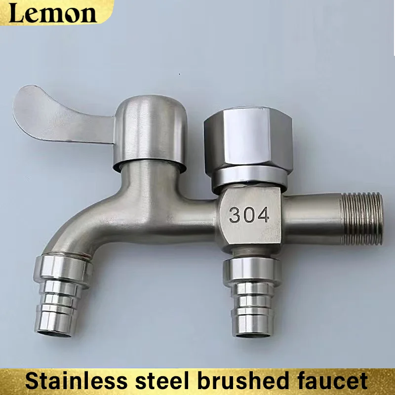 (aço Inoxidável - C) Torneira Para Piscina/lavatório Em Aço Inoxidável 304 Com Uma Entrada E Duas Saídas, Com Controles Duplos.
