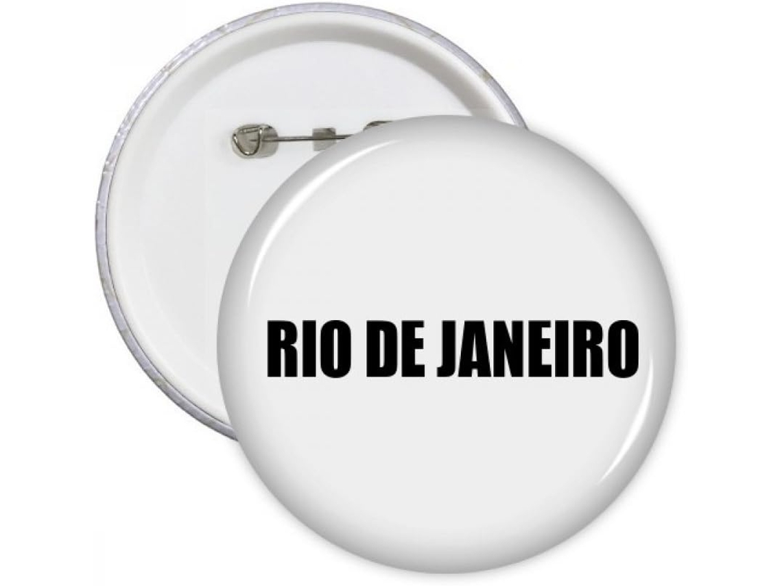 Diythinker Presente Rio de Janeiro Brasil Broche Redondo com Nome, Botão, Distintivo, Decoração Roupas, Multic