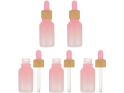 Ciieeo Frasco Conta-gotas De Vidro De 15ml, Pacote Com 5 Unidades, Acabamento Em Pó, Para Óleos Essenciais E Perfumes.