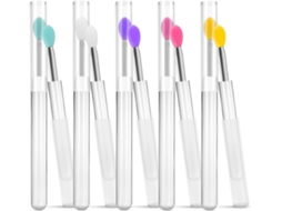 Aplicadores labiais portáteis e multifuncionais de silicone, pacote com 10 unidades.