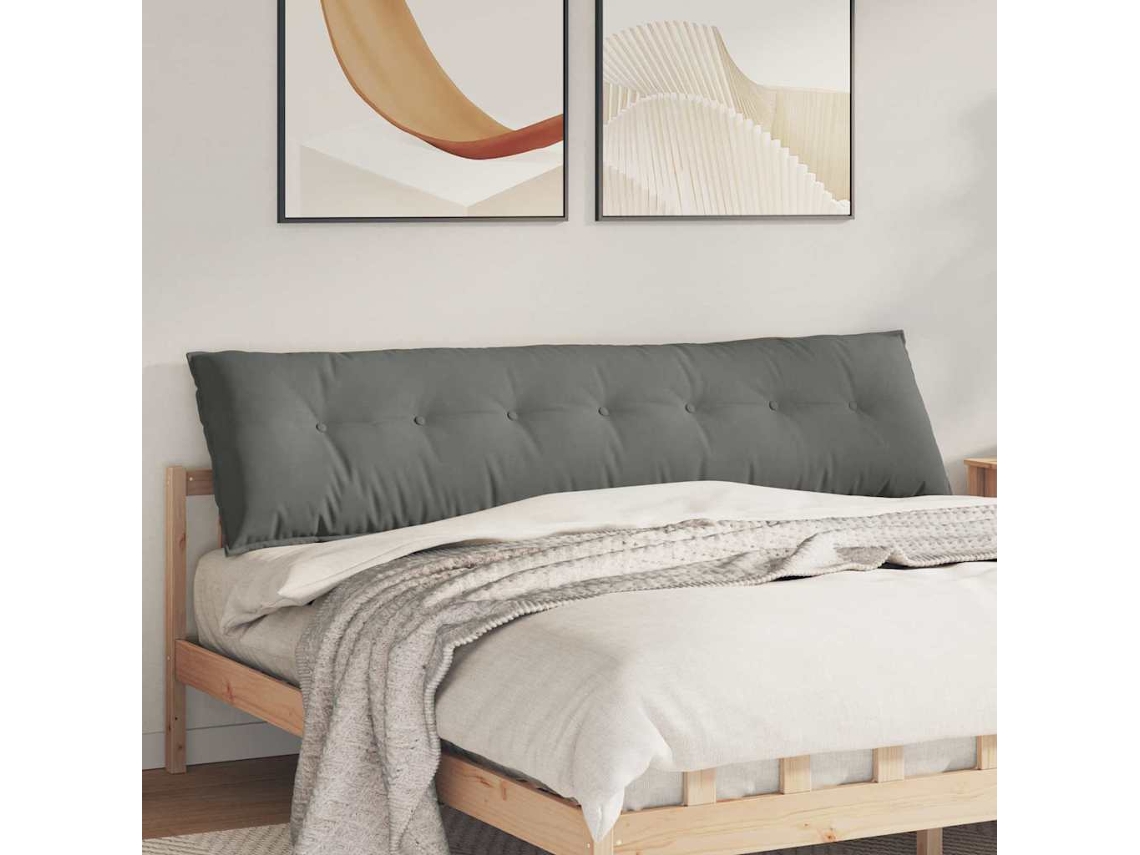Vidaxl Travesseiro Para Costas Cinzento-escuro 200 X 50 Cm