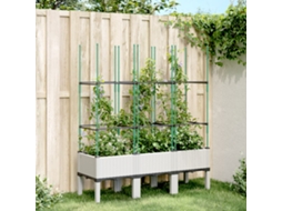 Vidaxl Vaso/floreira De Jardim C/ Treliça 120x40x142,5 Cm Pp Branco
