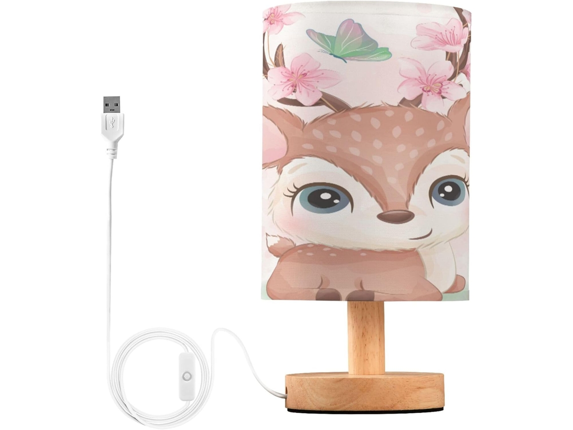 Abajur De Mesa Led Para Quarto Infantil, Luz Noturna Para Quarto De Adulto, Dormitório, Com Efeito Aquarela De Cervo