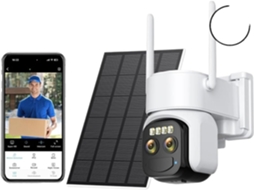Câmera de Segurança Solar Sem Fio Hd 5k de 10 Mp com Zoom de 10x. SFUSHOS