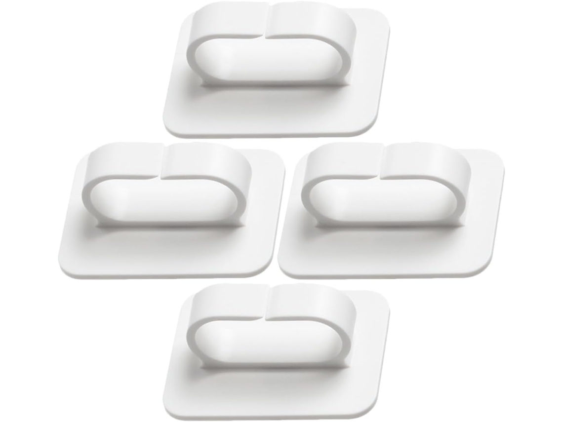 Ifundom Conjunto De 4-ganchos Adesivos Parede Em Plástico Branco Para Pendurar Toalhas Estáveis E Multifuncionais
