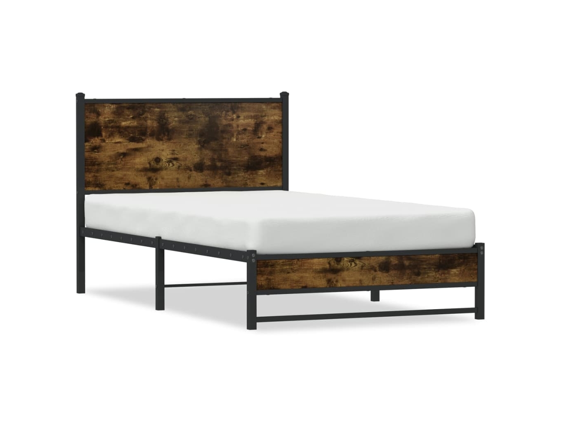 Bed Frame, Bed Frames Vidaxl Marrom Aço (100 X 190 Cm)