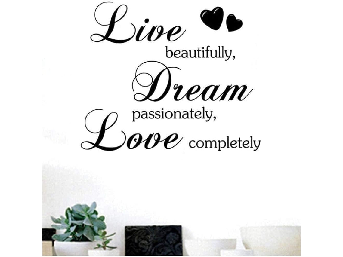 Adesivos de parede para sala de estar com estampa de letras curtas, estilo fashion, em vinil, para decoração de quarto, 57x35cm