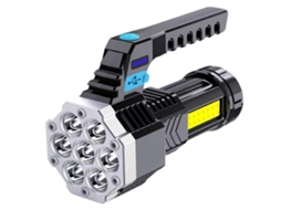 Lanterna Led Super Brilhante Portátil Recarregável Lanterna Led Holofote De Acampamento Com Alça 4 Modos Preto Yunzii