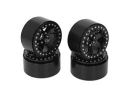 Mali 4pcs Cubos de Roda de 2.2 Polegadas em Liga de Alumínio para Carro Rc Crawler 1/10 Preto