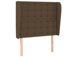 Cabeceira de Cama com Abas Tecido Castanho Escuro MAISON EXCLUSIVE (103x23x118 cm)
