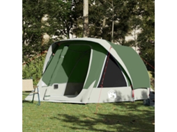 Vidaxl Tenda Familiar Estilo Cabana Para 6 Pessoas Impermeável Verde