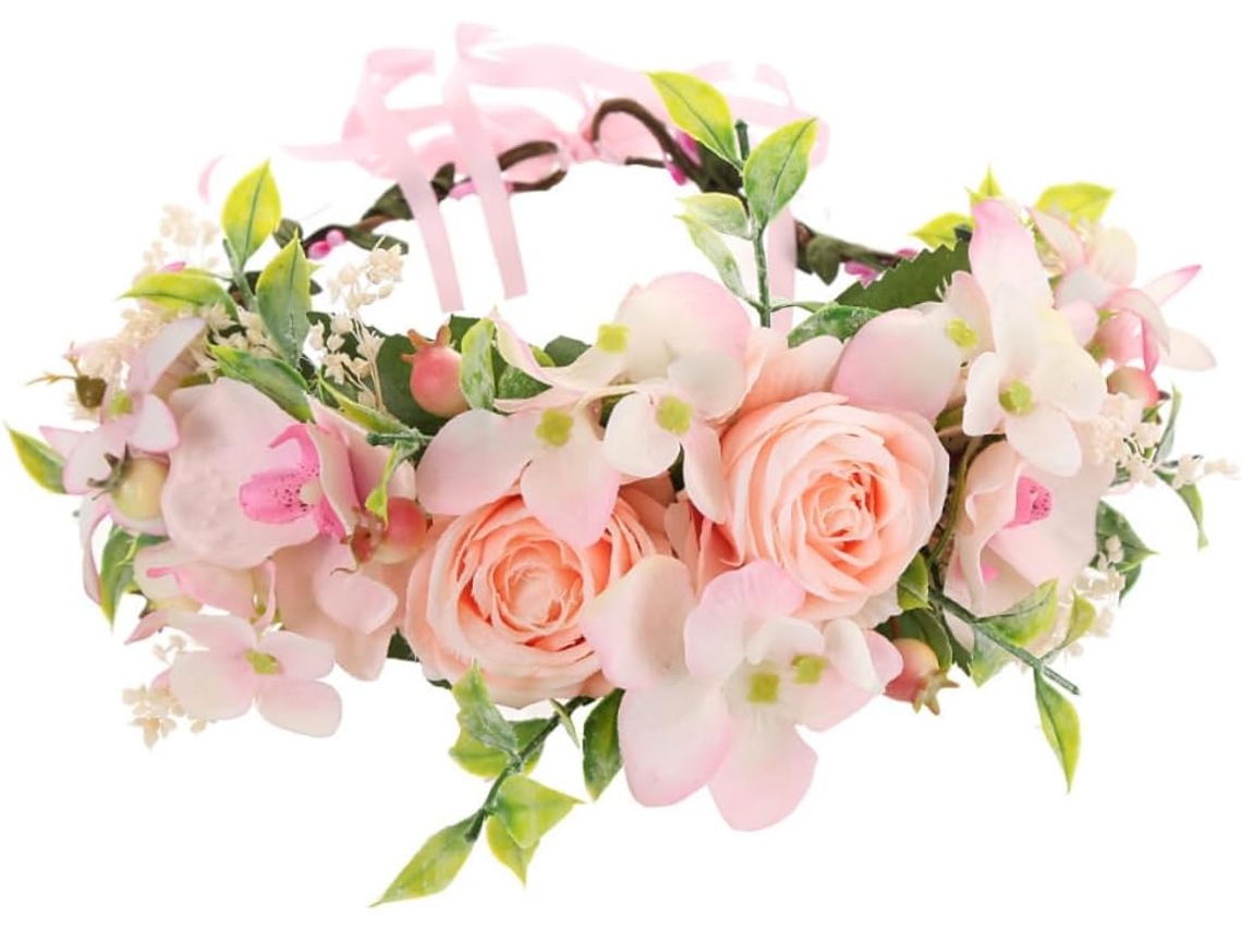 Coroa De Rosas Artificiais, Elegante Tiara Floral Para Casamentos, Festas E Acessórios De Praia.