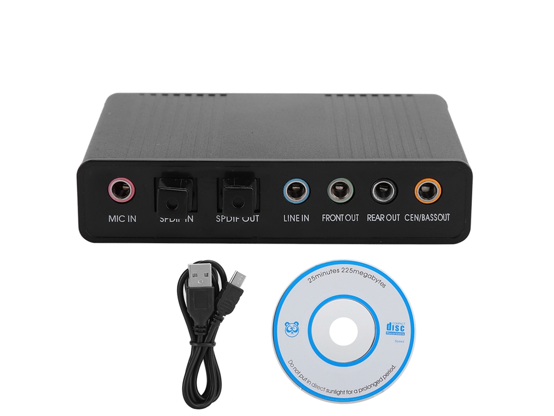 Placa de som externa Mali USB 5.1, HD10, para karaokê e gravação