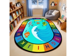 Tapete de salto Chrui - Antiderrapante, Resistente, Fácil de Limpar, com Letras Coloridas - 80*120cm - Azul 03