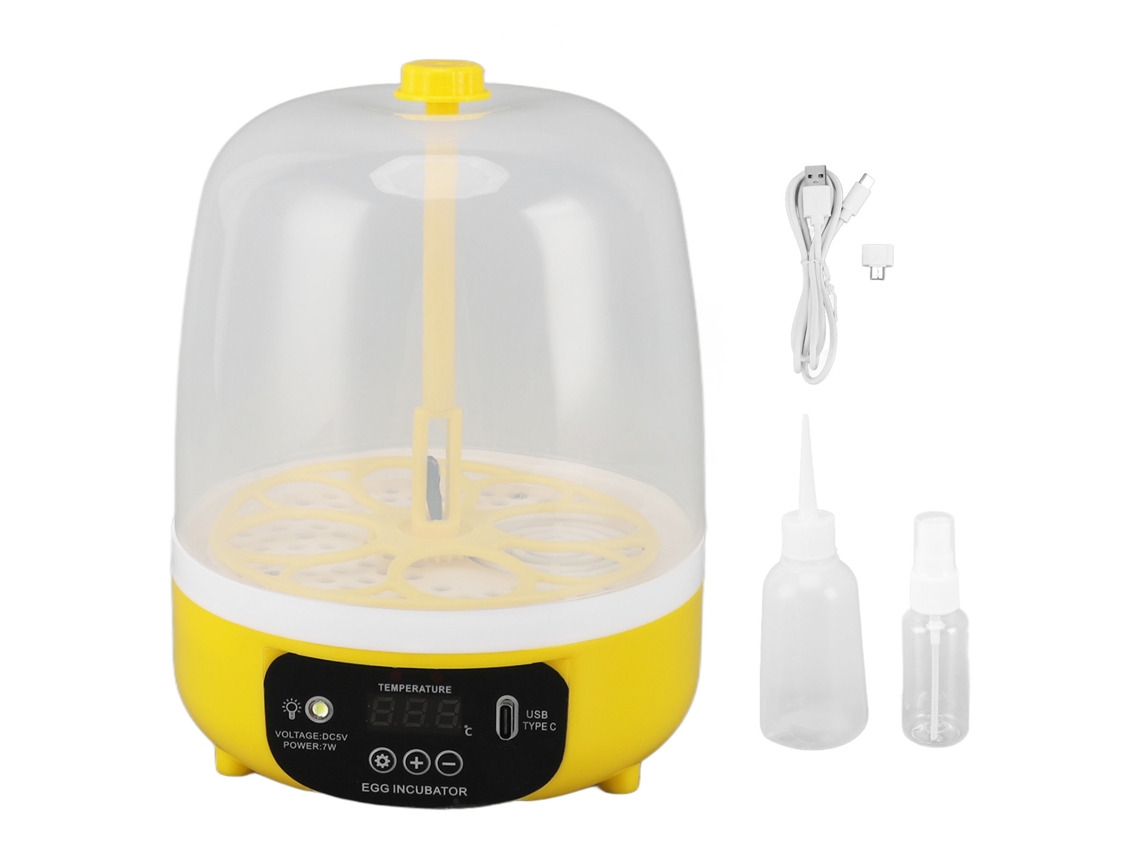 Incubadora de ovos mini com controle de temperatura, umidade, USB para aves domésticas