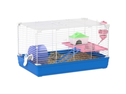Gaiola Hamster Casa Roda Casinha Rampa 47x30x27cm Azul