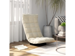 Vidaxl Cadeira De Piso Giratória Veludo Cor Creme