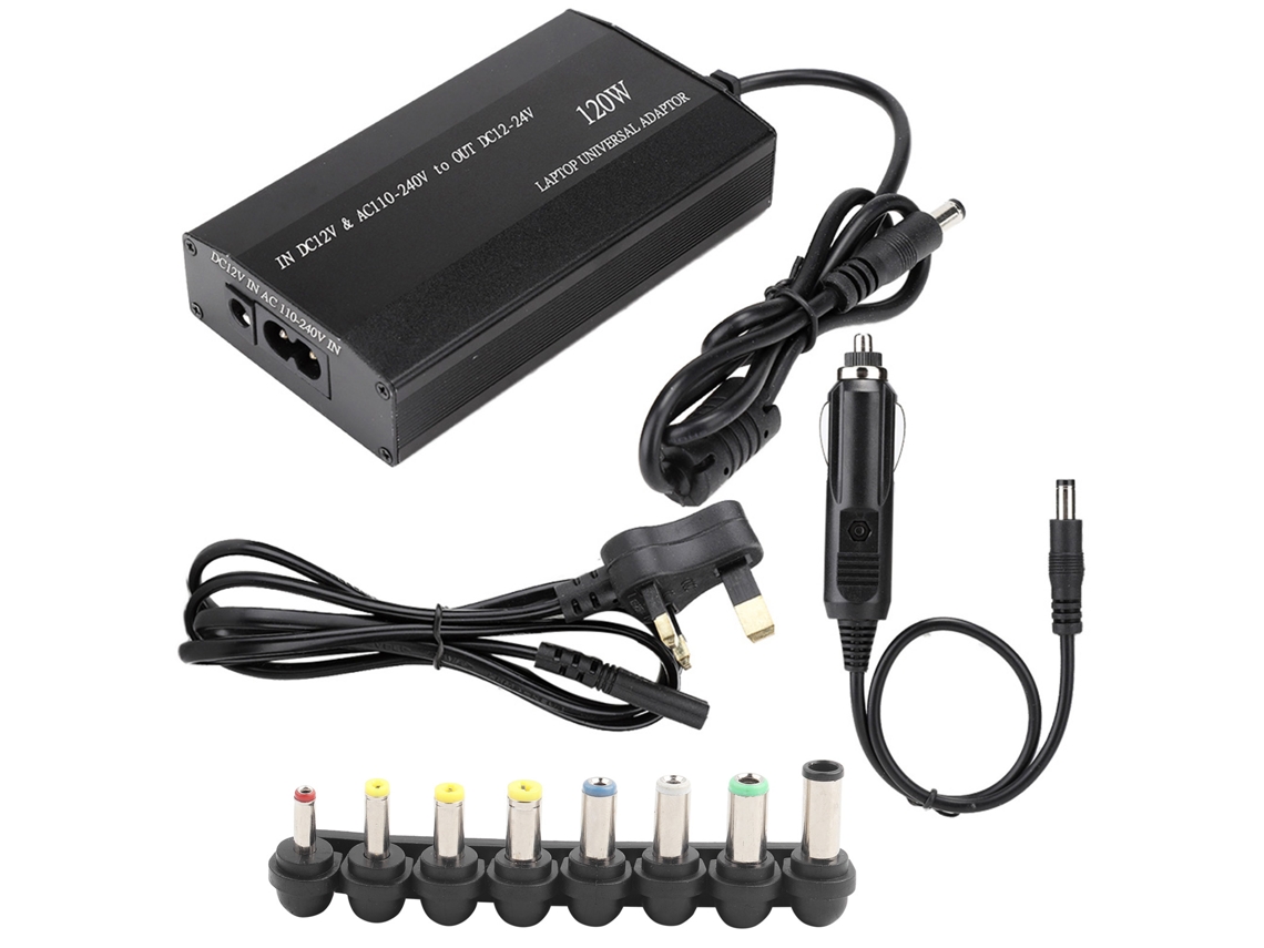 Carregador universal 120W com 8 adaptadores, proteção contra sobrecarga, para casa e carro | S/MARCA