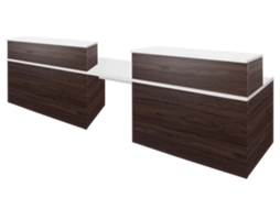 Balcão de Receção Apollo Duplo Adaptado para Pessoas com Deficiência OFILIKE (160+60+160 cm - Noz)
