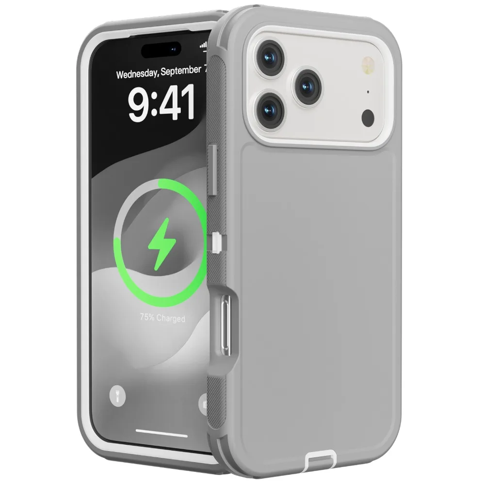 (branco, Iphone 16 Plus) Capa Protetora Híbrida 3 Em 1 Ott Resistente A Impactos.