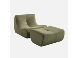 Módulo Para Sofá Modular Com Apoio Para Os Pés Em Veludo Canelado, 1 Lugar, Verde Caqui