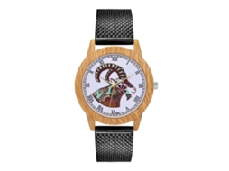Relógio de quartzo casual unissex com pulseira de silicone preta para homens e mulheres.