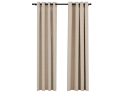 Curtain, Curtains Vidaxl Bege Tecido (140 X 245 Cm)