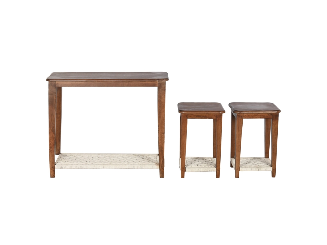 Conjunto de 3 Peças: Mesa de Console, Madeira de Mangueira, Estofamento ALEXANDRA HOUSE LIVING (95x40x81cm)