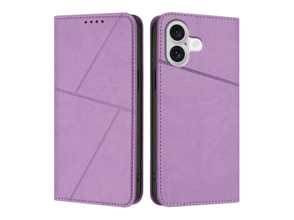 Capa De Couro Fosco Para Iphone 17 - Flip Magnético