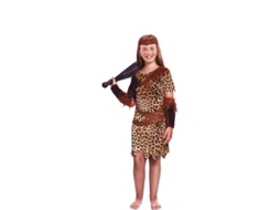 Fato de Menina PARTILANDIA Homem das Cavernas Animal Print (Tam.: 5-6 anos)