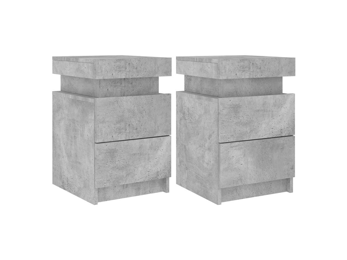 Bedside Cabinet, Bedside Cabinets Vidaxl Cinzeto Madeira Processada (n/a)