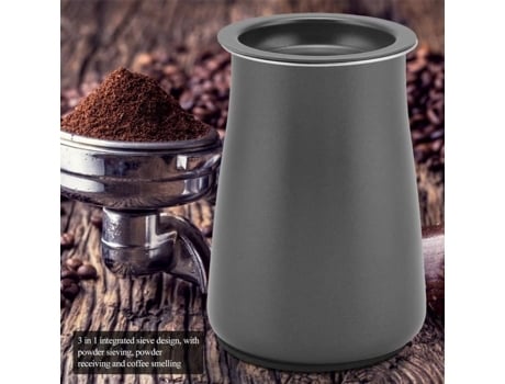Tbest peneira de café em aço inoxidável, peneira em pó, filtro de farinha, acessório para moedor (preto) TBEST