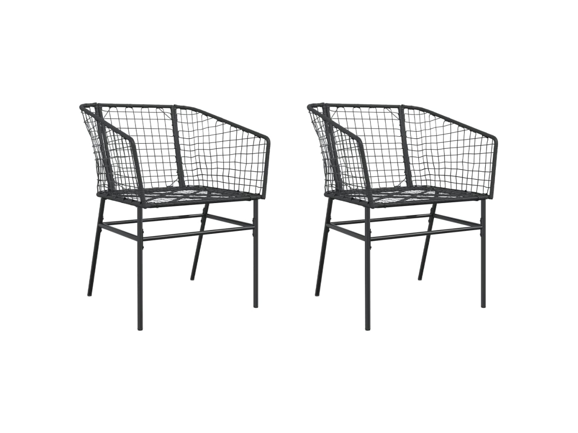 Conjunto de 2 Cadeiras de Jardim, Vime, Preto MAISON EXCLUSIVE