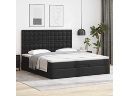 Estrutura De Cama Otomana Com Colchão 160x200 Cm Preta