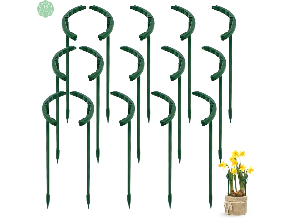 Suporte para Plantas, 15 Un, Suportes Pequenos para Plantas, Varetas de Plástico de 25 X 15 Mm para Jardim Interno AQUAFORGE
