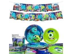 Decorações de Aniversário da Monsters Inc com Talheres e Artigos para Festa BRILVIBERA