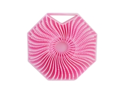 Esfregón Corporal De Silicona Para Exfoliar Y Masajear Con Mango Antideslizante Portátil Cepillo Corporal Para Hogar Y Viaje Rosa