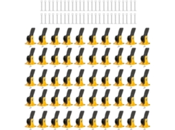 Sistema De Nivelamento De Ladrilhos 100 Niveladores De Ladrilhos Amarelos E Pretos Com 50 Pregos T Sobressalentes Para Pisos E Paredes Slowmoose