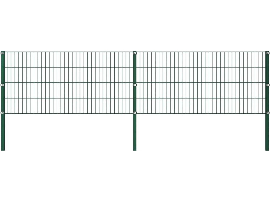 vidaXL Painel de vedação com postes ferro 3,4x0,8 m verde