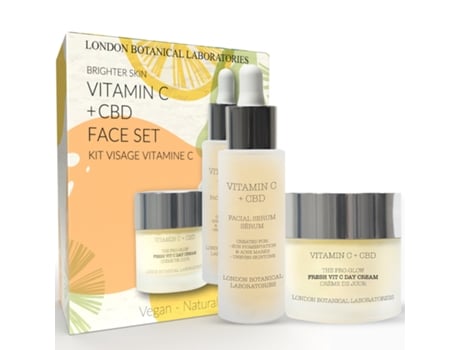 Pele Mais Brilhante Conjunto Facial Cbd Vitamina C LONDON BOTANICAL LABORATORIES