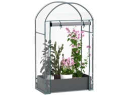 Mini estufa de jardim com saco de plantio e tampa plástica reforçada S/MARCA
