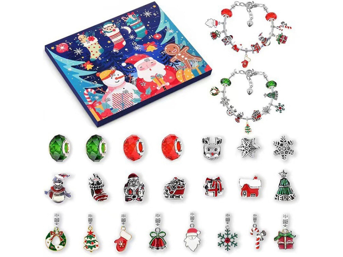 Conjunto De Pulseiras De Natal Com 22 Contas E 2 Correntes