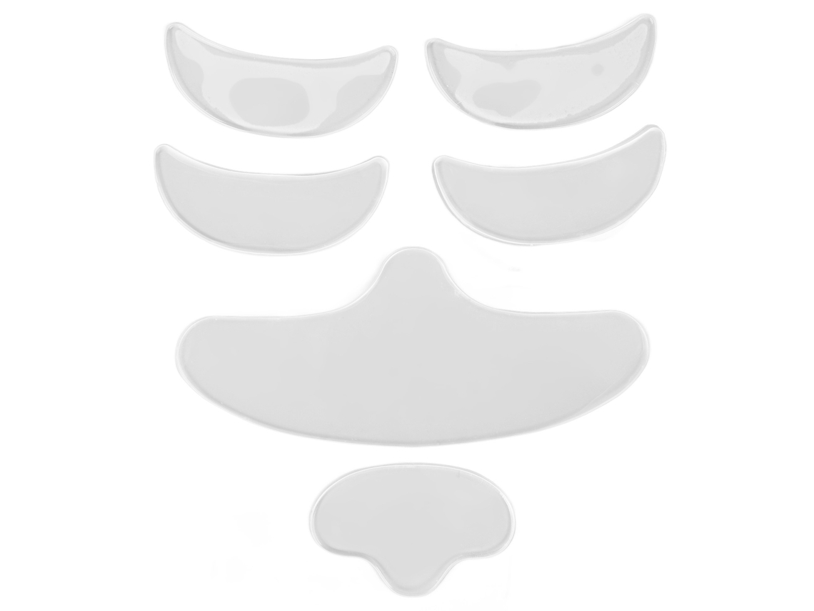 6 Peças Conjunto De Parches Faciais De Silicone Reutilizáveis Para Olhos, Frente E Barba Anti-arrugas Anti-envelhecimento Beleza