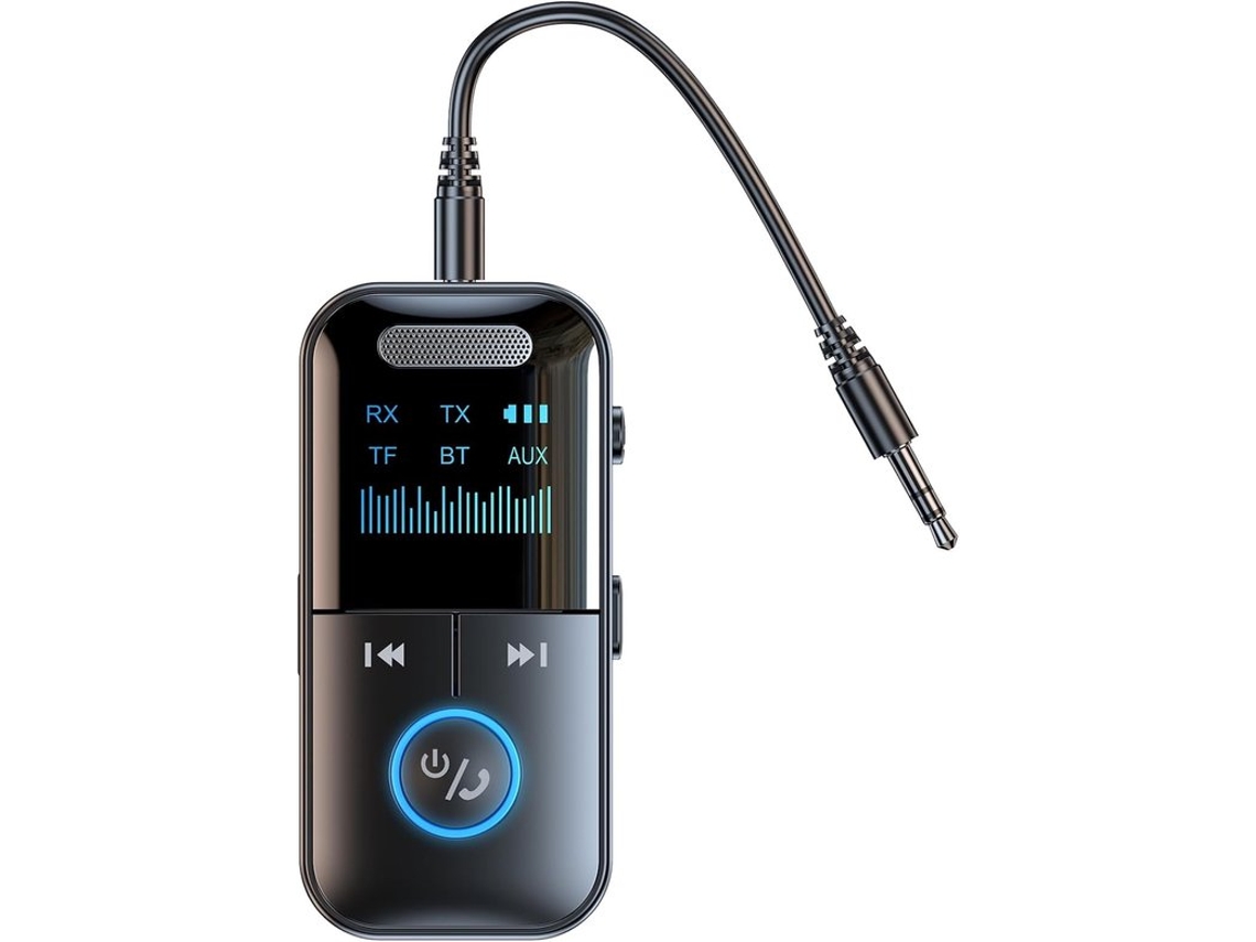 Transmissor/receptor De Áudio Bluetooth 5.4, Adaptador Transmissor Sem Fio 4 Em 1, Baixa Latência/tela Hd/adaptador Aux Para Cartão Tf