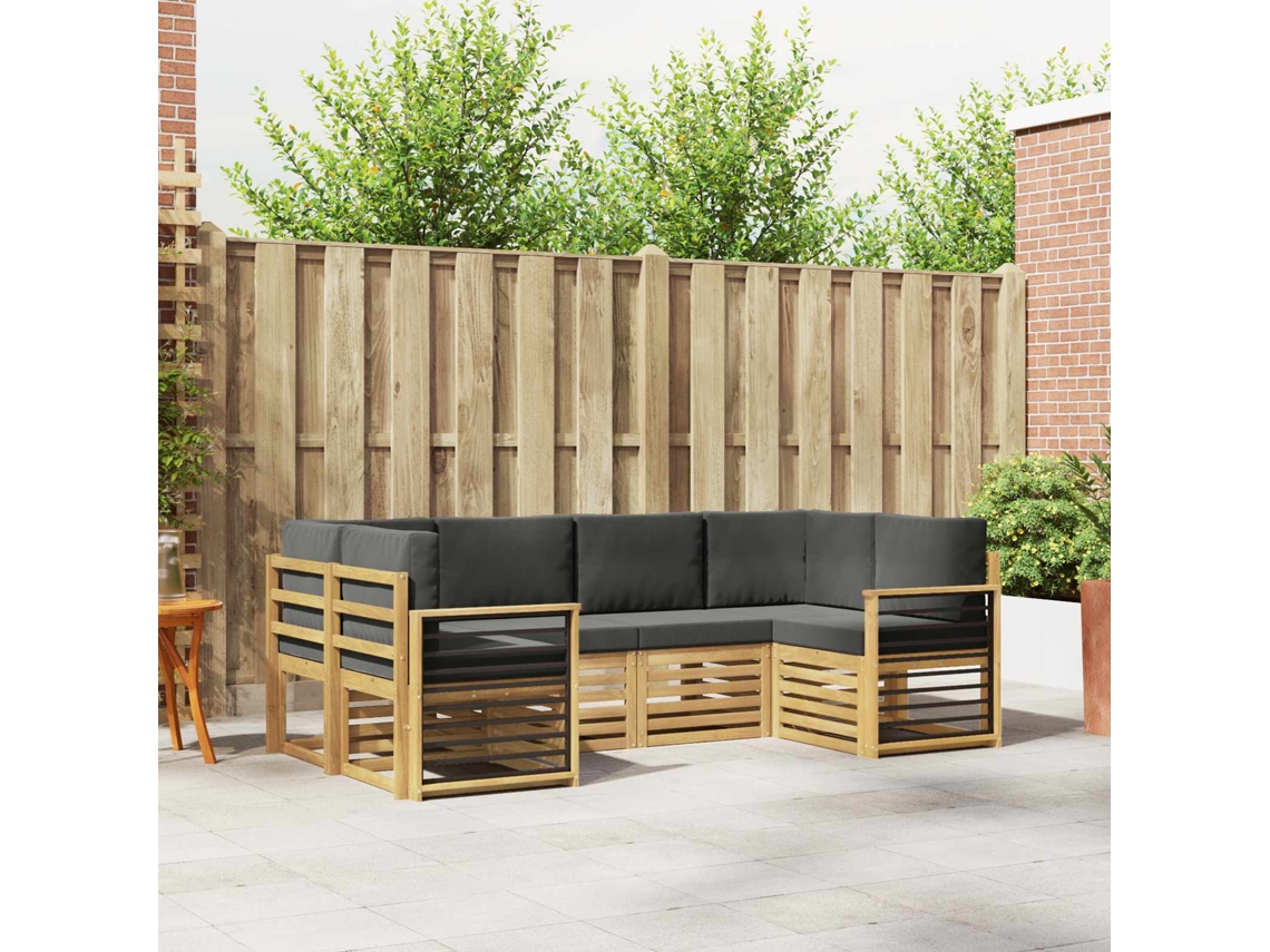 Vidaxl Conjunto De Sofás Para Exterior 6 Unid. Branco E Antracite