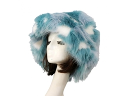 2026 gorra de Pescador para Mujer Invernal Amplia Con Protección de Orejas Suave Fluffy de Pelo Falso Calientita Qdq Verde Blanco