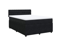 Cama com Molas/colchão 160x200 Cm Veludo Preto MAISON EXCLUSIVE