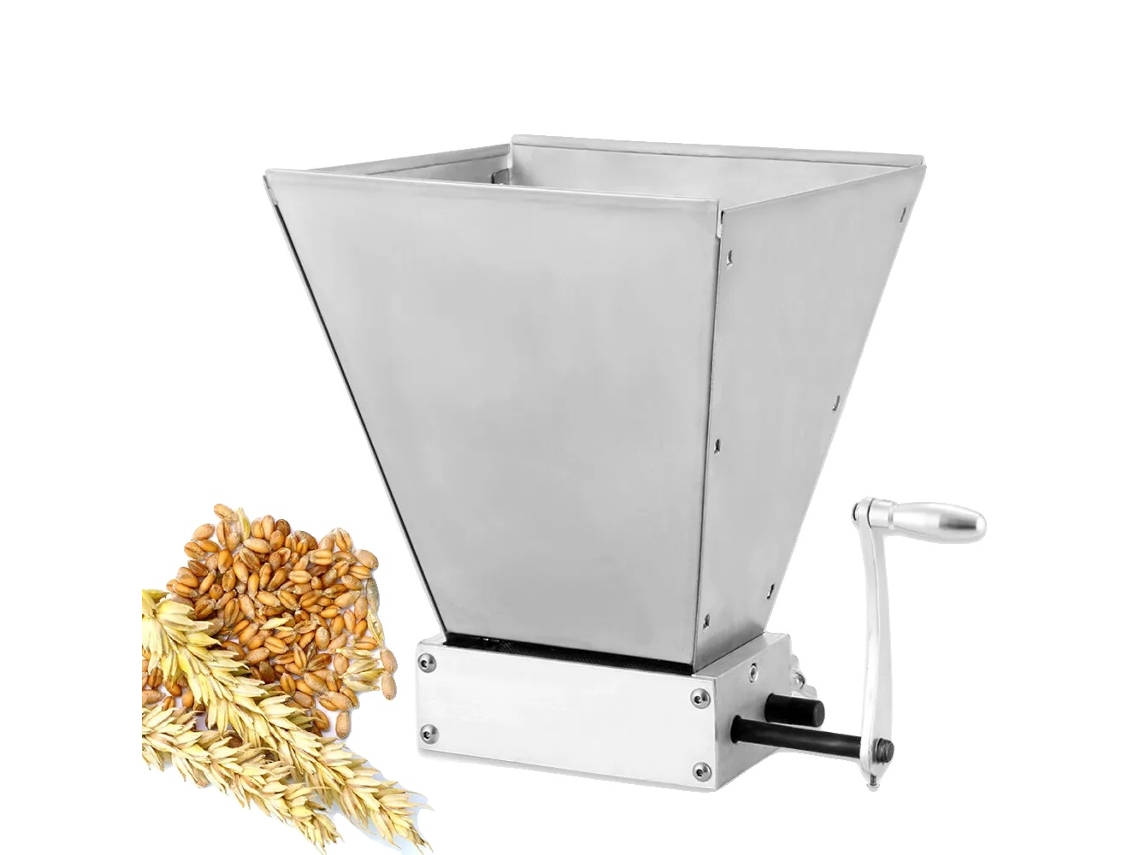 Moinho De Grãos, 26,6 Cm De Altura, Capacidade De 4l, Operação Manual, Granulometria De Saída De 0,2 Mm, Distância Entre Rolos Ajustável De 0-2,5 Mm